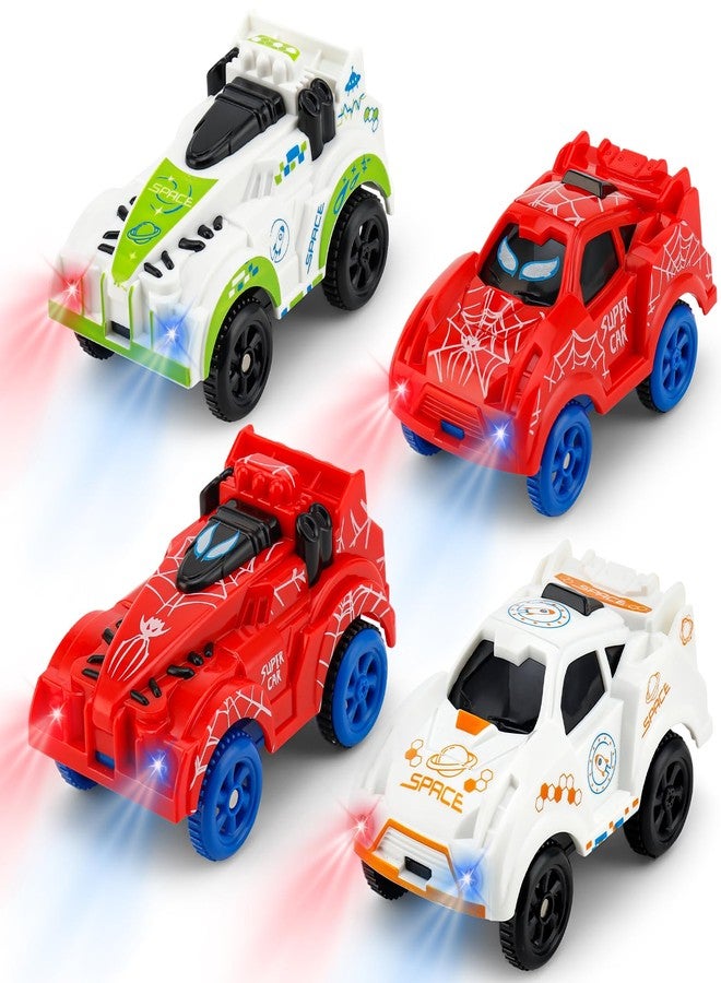 Save Unicorn Tracks Cars only Replacement,Track Cars for Tracks Glow in The Dark, Car Tracks Accessories with 3 Flashing LED Lights, Compatible with Most Tracks Car for Kids Boys(4pack) - Image 1